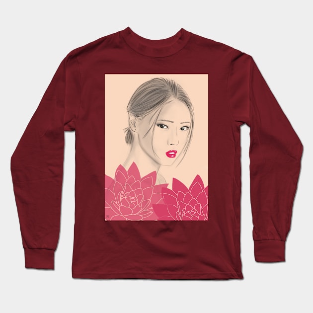 Asian girl Long Sleeve T-Shirt by nasia9toska